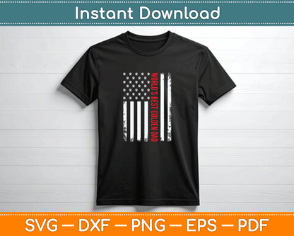 Vintage American Flag World’s Best Golden Retriever Dad SVG Digital Download