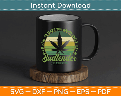Vintage Budtender Coolest Job Marijuana Weed Supporters SVG Digital Cutting File