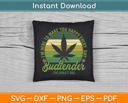 Vintage Budtender Coolest Job Marijuana Weed Supporters SVG Digital Cutting File
