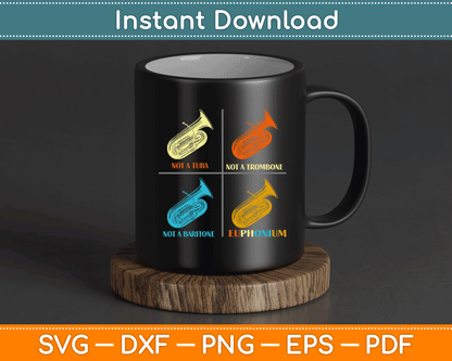 Vintage Euphonium Player Brass Orchestra SVG Digital Cutting File