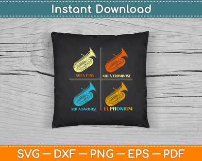 Vintage Euphonium Player Brass Orchestra SVG Digital Cutting File