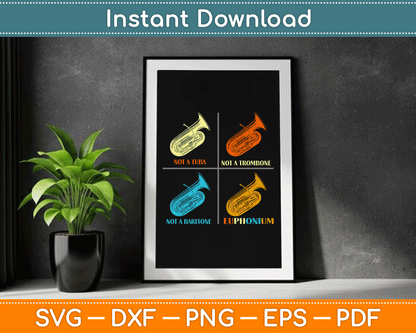 Vintage Euphonium Player Brass Orchestra SVG Digital Cutting File