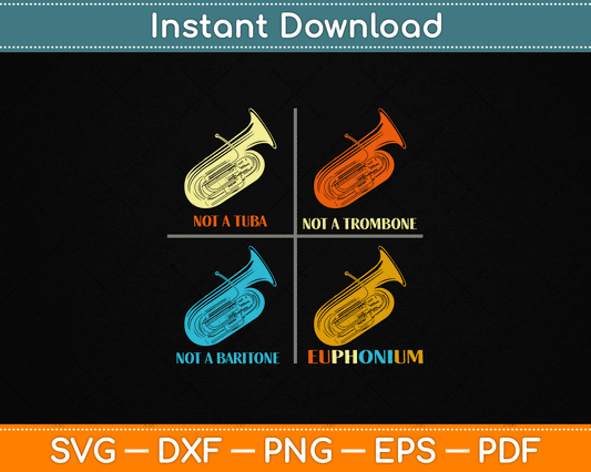 Vintage Euphonium Player Brass Orchestra Svg