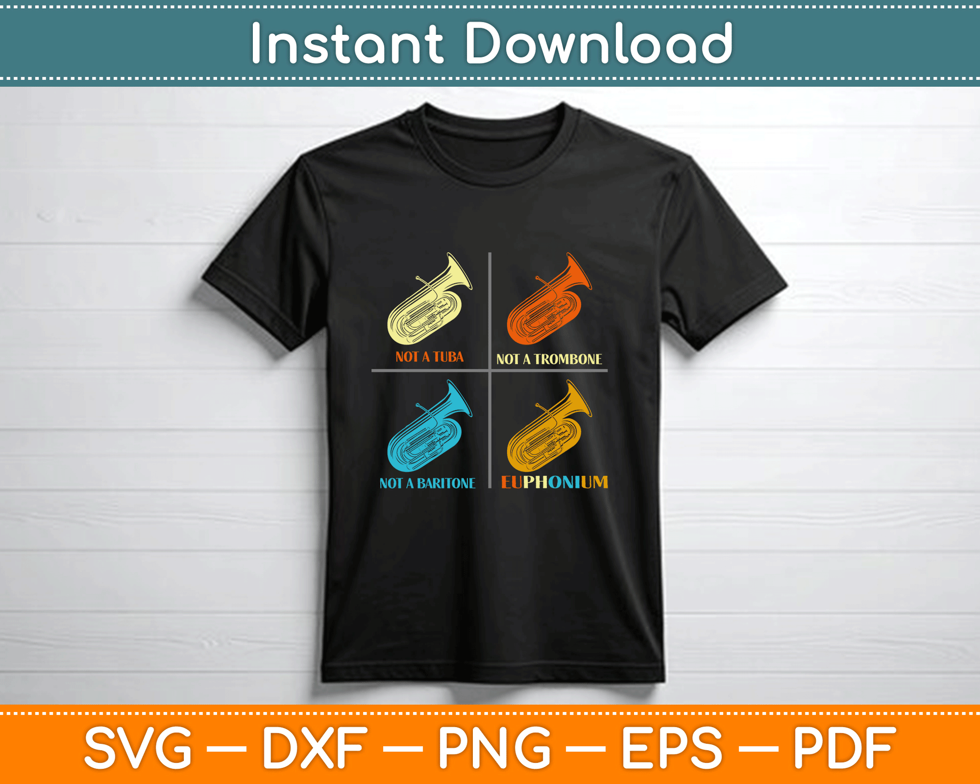 Vintage Euphonium Player Brass Orchestra svg design