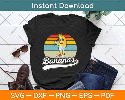 Vintage Retro Funny Banana SVG Digital Cutting File