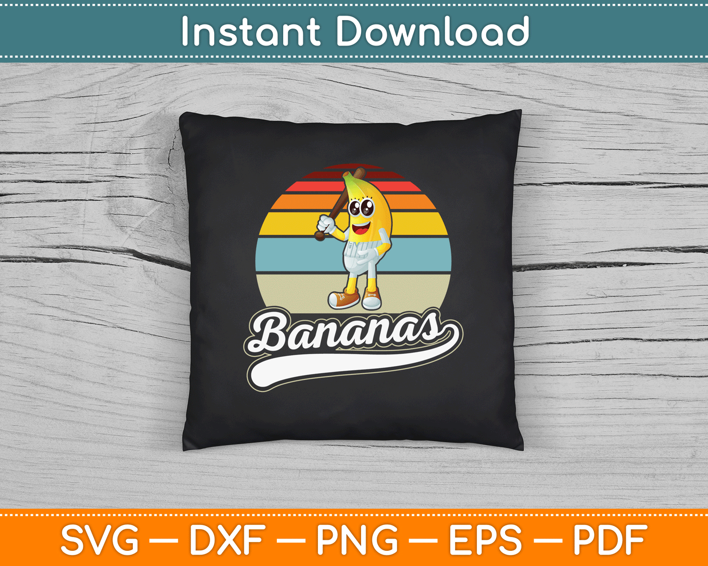 Vintage Retro Funny Banana SVG Digital Cutting File
