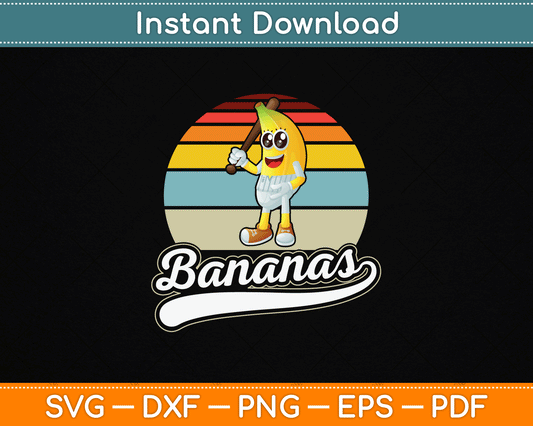 Vintage Retro Funny Banana SVG Digital Cutting File