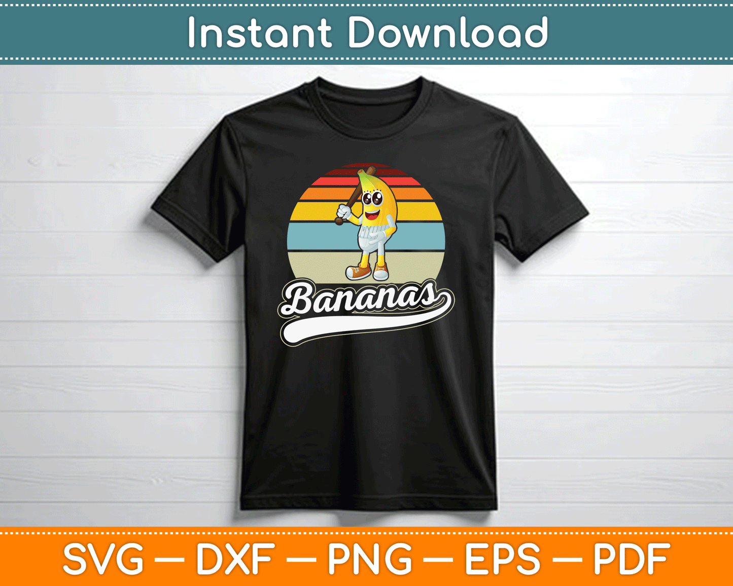 Vintage Retro Funny Banana SVG Digital Cutting File