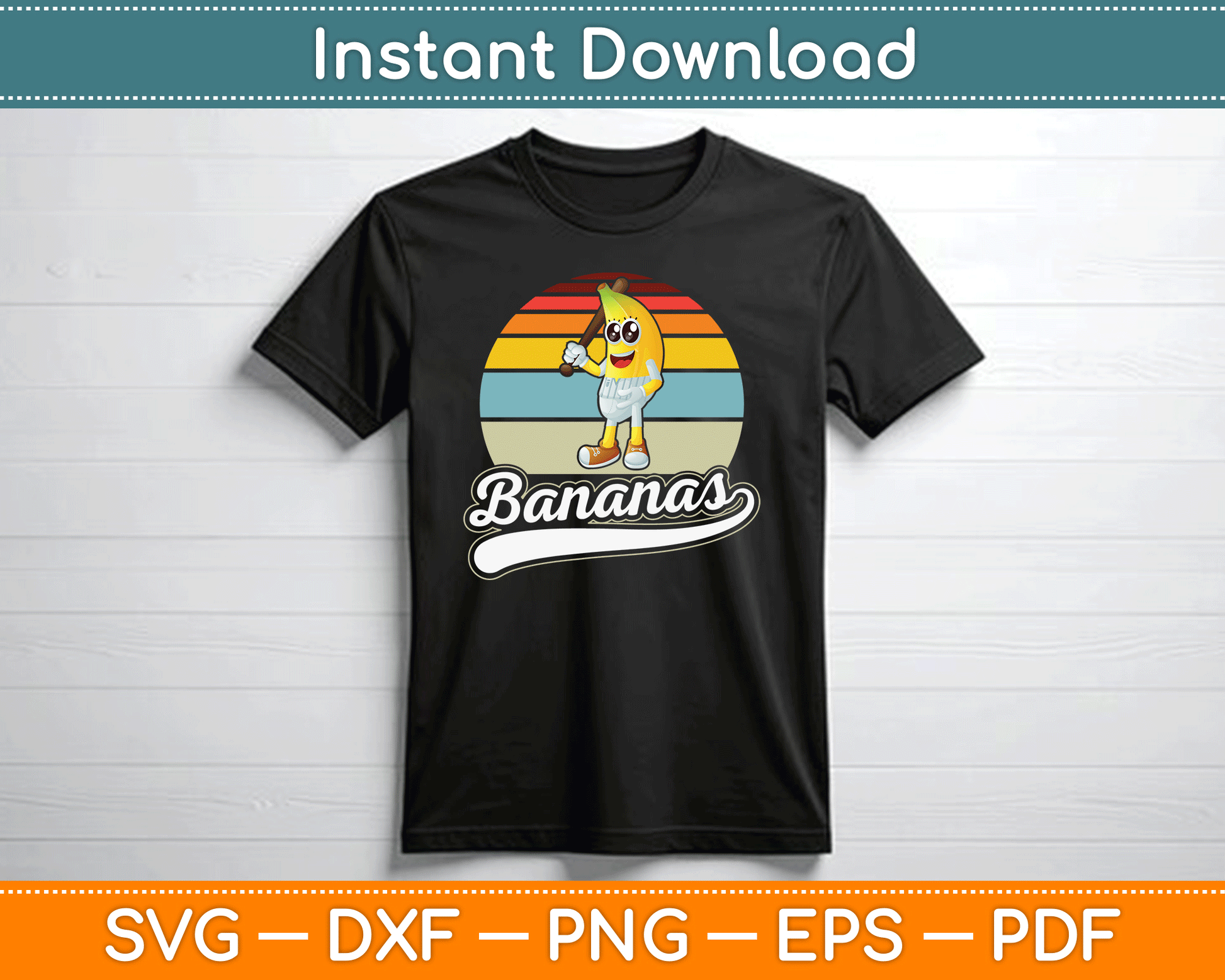 Vintage Retro Funny Banana SVG Digital Cutting File
