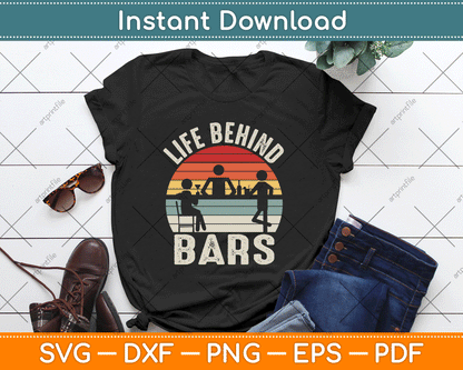 Vintage Retro Life Behind Bars Bartender SVG Digital Cutting File