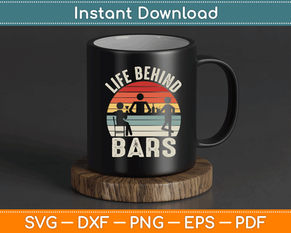 Vintage Retro Life Behind Bars Bartender SVG Digital Cutting File