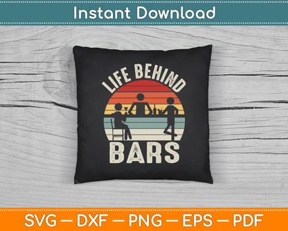 Vintage Retro Life Behind Bars Bartender SVG Digital Cutting File
