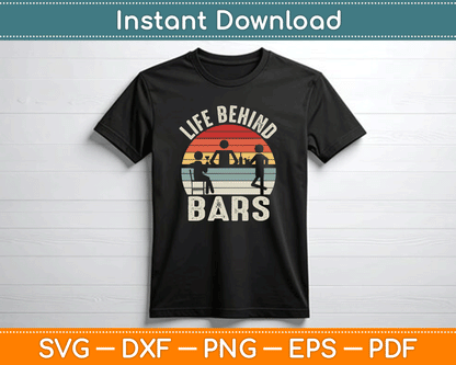 Vintage Retro Life Behind Bars Bartender SVG Digital Cutting File