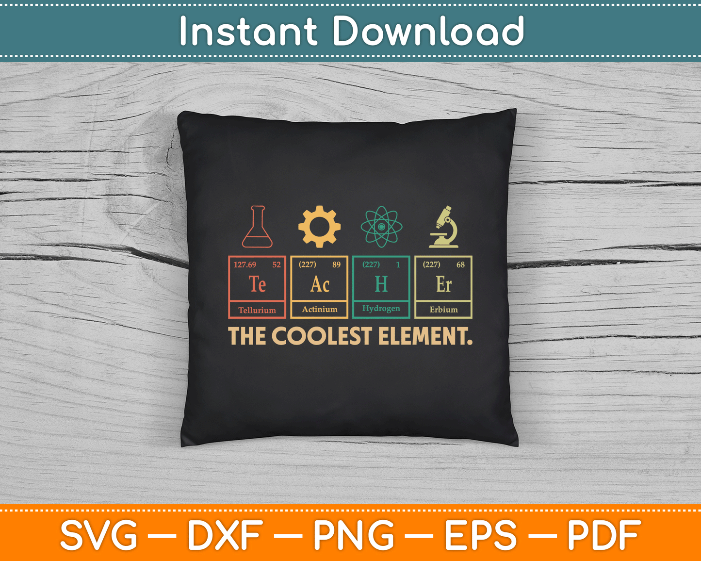 Vintage The Coolest Element Periodic Table Chemistry Teacher SVG Digital Cutting File