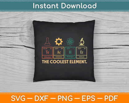 Vintage The Coolest Element Periodic Table Chemistry Teacher SVG Digital Cutting File