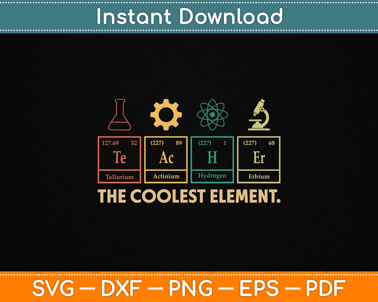 Vintage The Coolest Element Periodic Table Chemistry Teacher SVG File