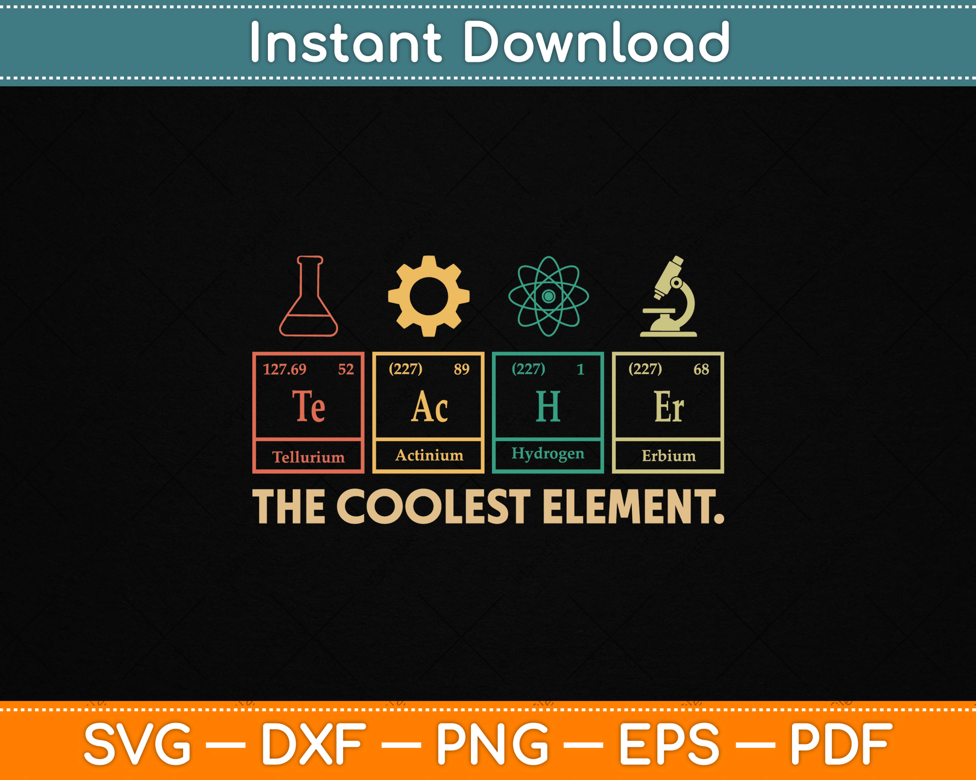 Vintage The Coolest Element Periodic Table Chemistry Teacher SVG File