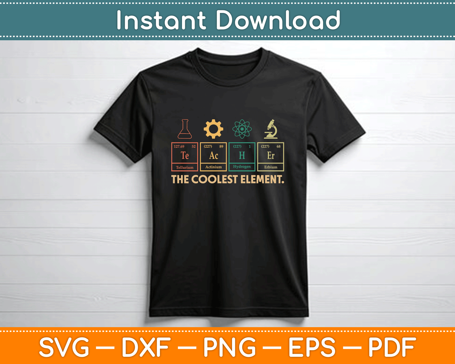 Vintage The Coolest Element Periodic Table Chemistry Teacher SVG Design