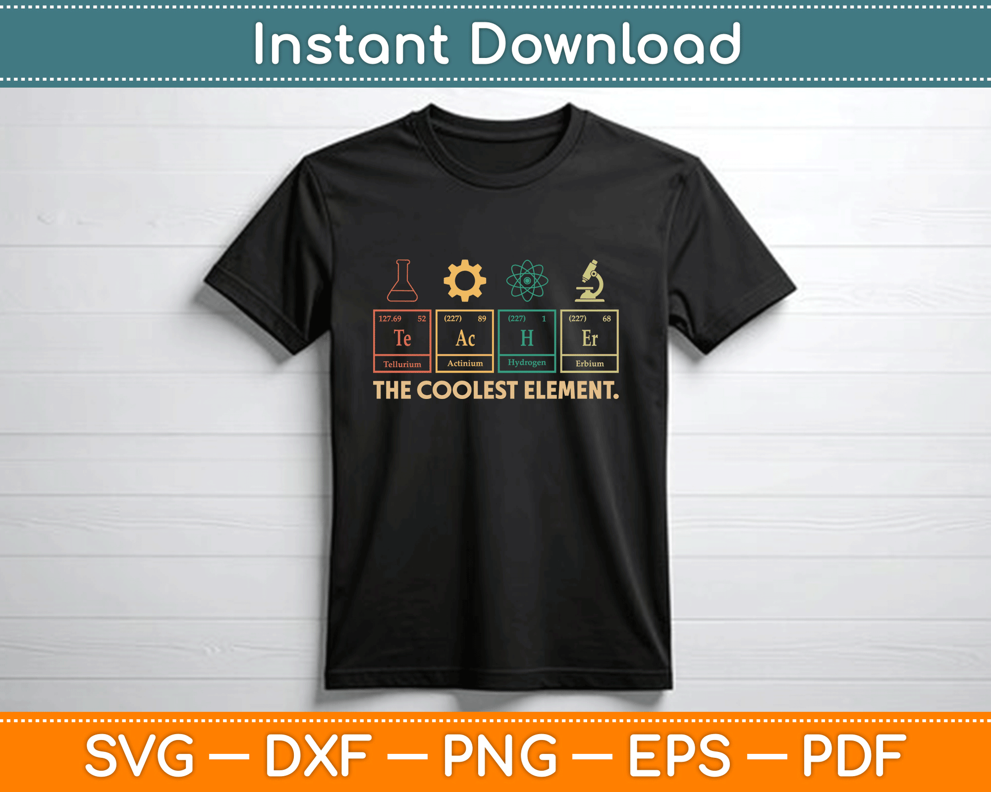 Vintage The Coolest Element Periodic Table Chemistry Teacher SVG Design