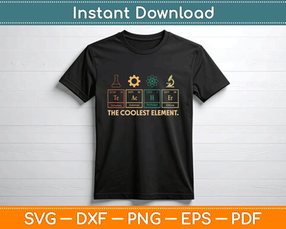 Vintage The Coolest Element Periodic Table Chemistry Teacher SVG Design