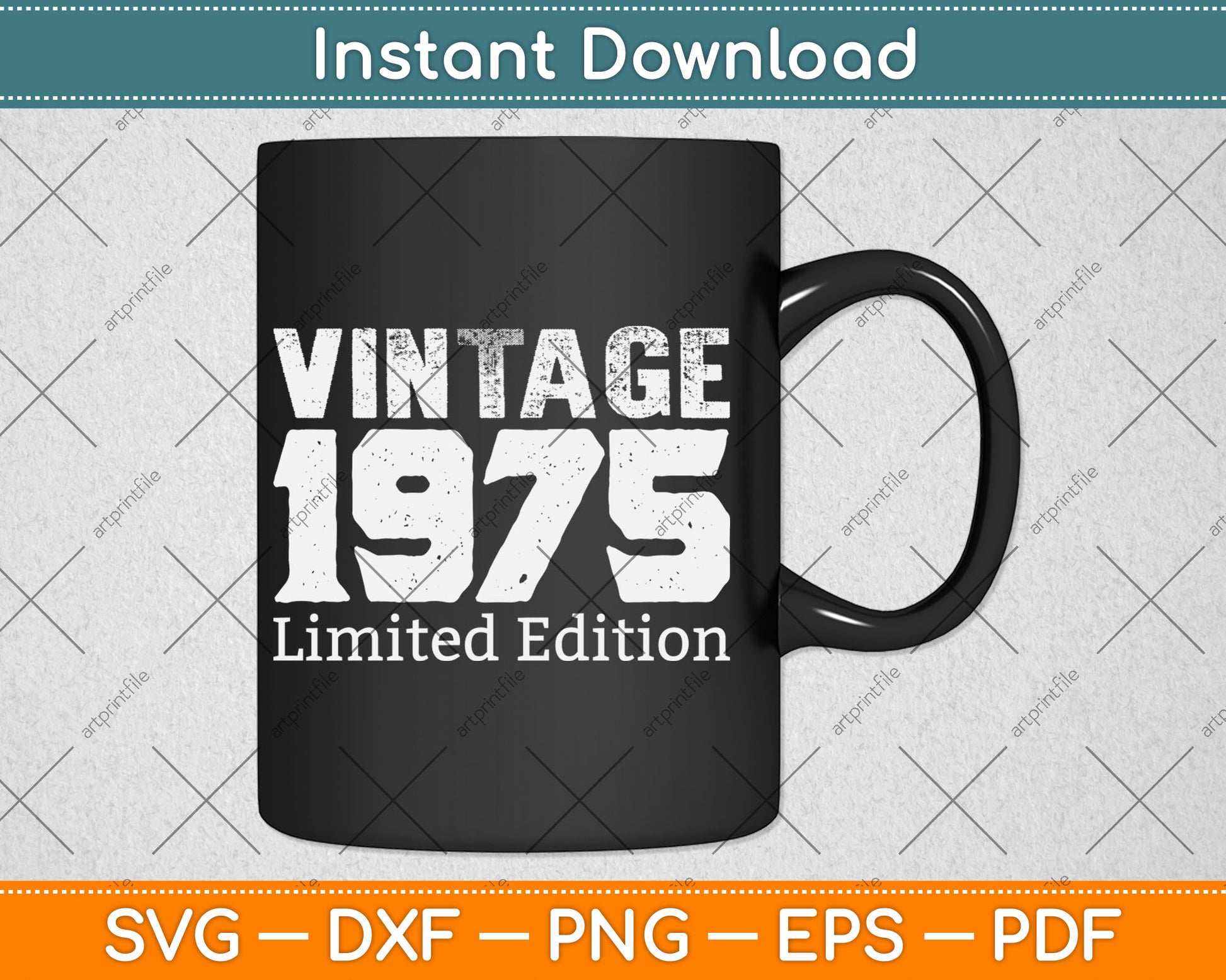 Vintage 1975 Limited Edition 50th Birthday Gift 50 Year Old Svg Digital Cutting File