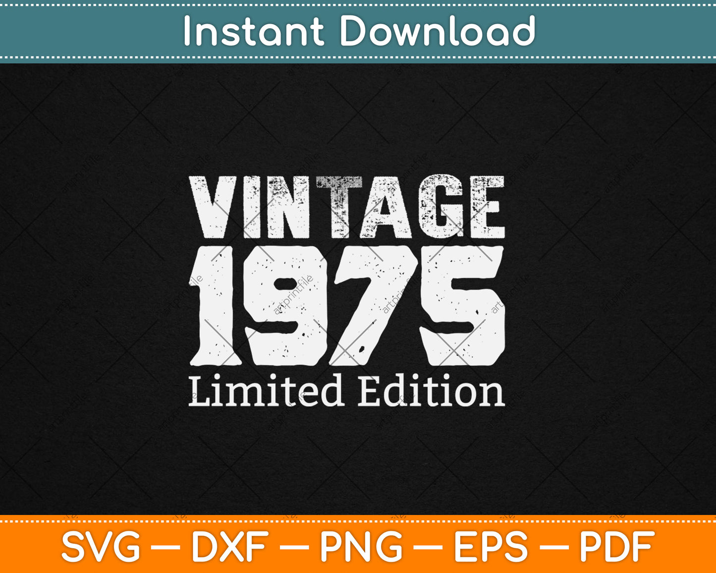 Vintage 1975 Limited Edition 50th Birthday Gift 50 Year Old Svg Digital Cutting File