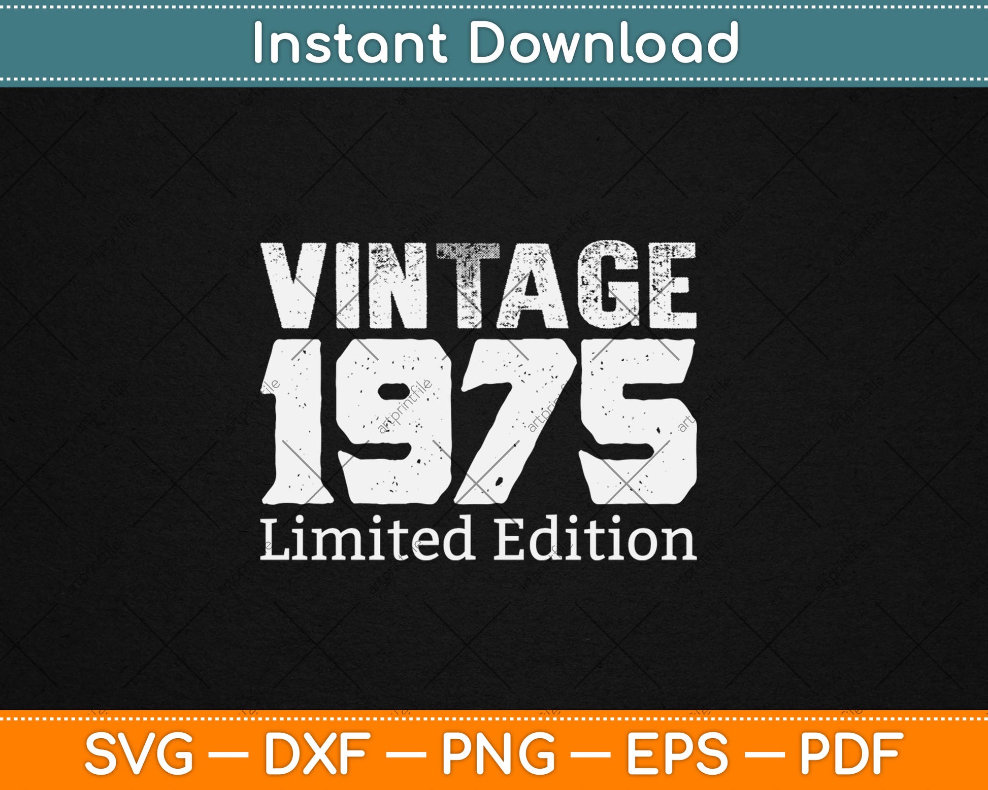 Vintage 1975 Limited Edition 50th Birthday Gift 50 Year Old Svg Digital Cutting File