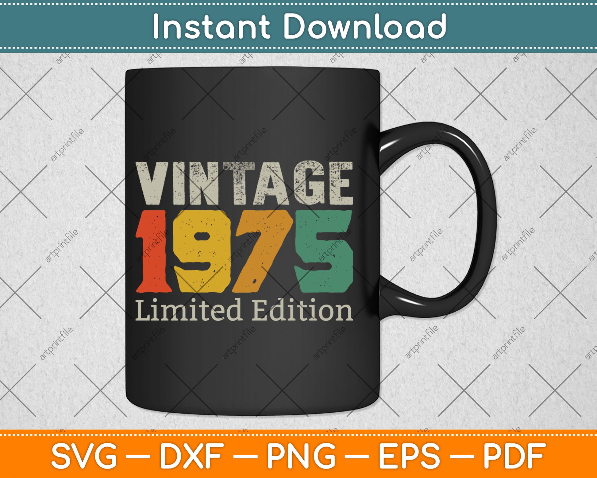 Vintage 1975 Limited Edition 50th Birthday Gifts 50 Year Old Svg Digital Cutting File