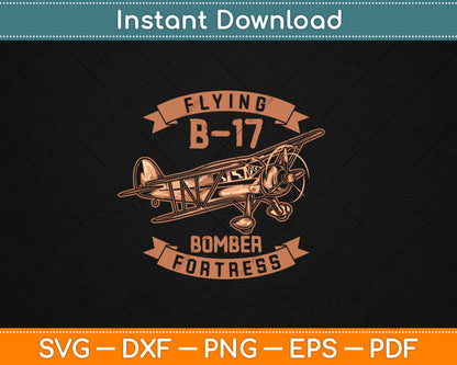 Vintage B-17 Bomber WW2 Plane Aviation Airplane Svg Digital Cutting File