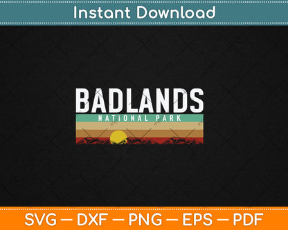 Vintage Badlands National Park Retro Svg Digital Cutting File