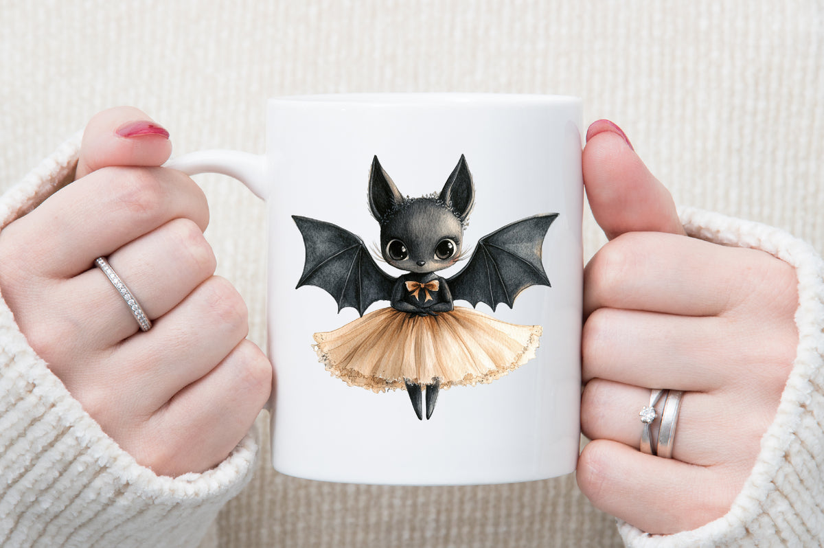 Vintage Bat Lady Halloween Clipart Bundle PNG