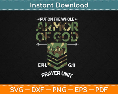 Vintage Camo Armor Of God Christians Religious Camouflage Svg Digital Cutting File