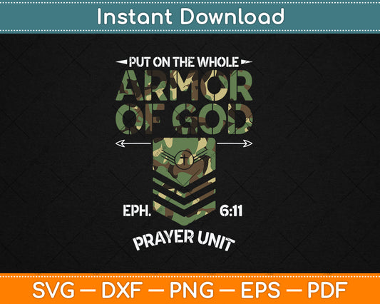 Vintage Camo Armor Of God Christians Religious Camouflage Svg Digital Cutting File