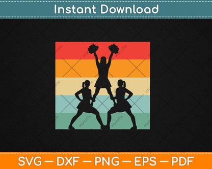 Vintage Cool Cheerleader Women Cheerleading Svg Digital Cutting File