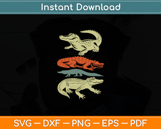 Vintage Crocodiles Retro Crocodile Svg Digital Cutting File