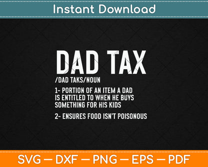 Vintage Dad Tax Definition Funny Father's Day Svg Digital Cutting File