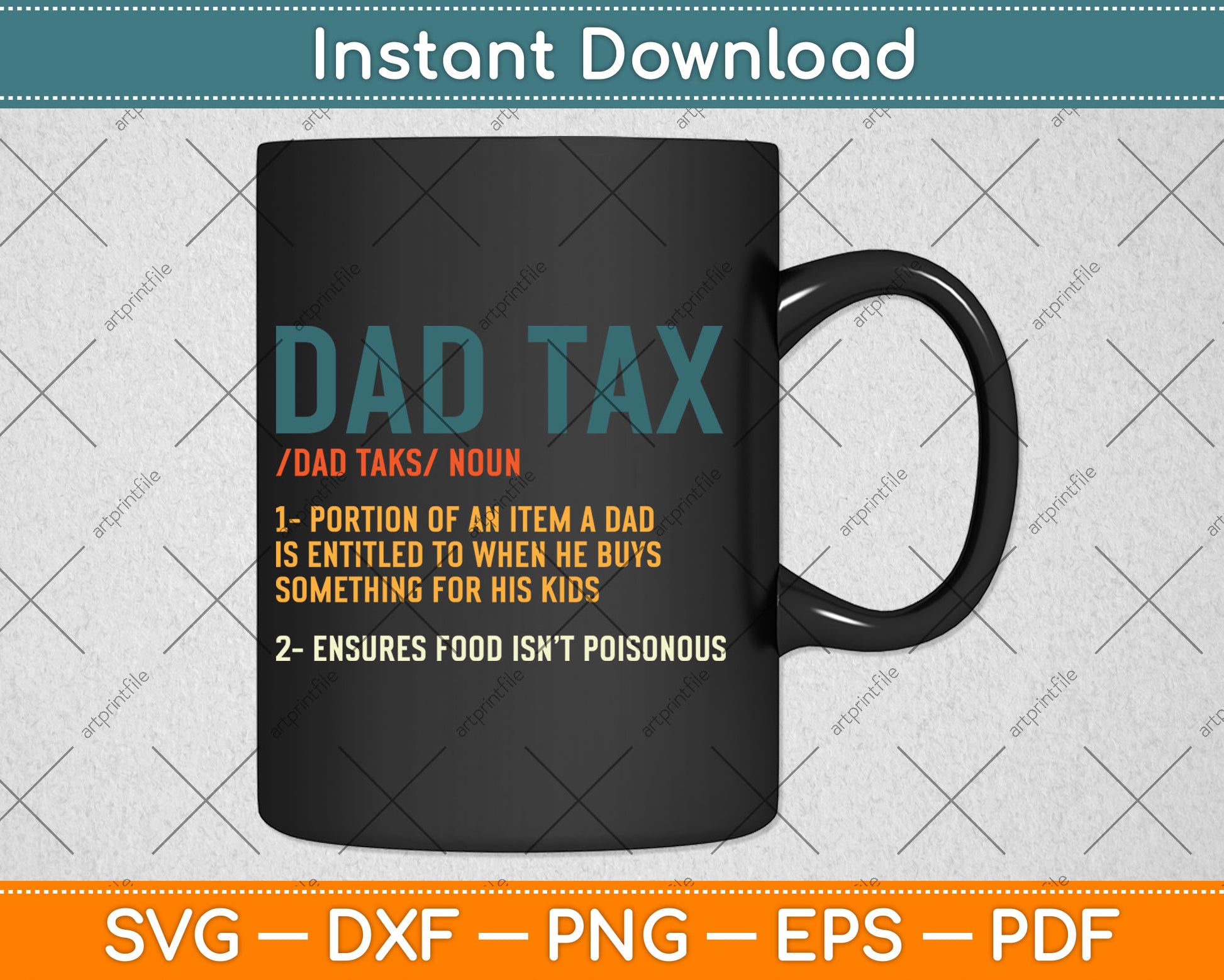 Vintage Dad Tax Definition Men Funny Father's Day Svg Digital Cutting File