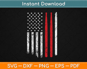 Vintage Drum Sticks American Flag Funny Drummer Svg Digital Cutting File