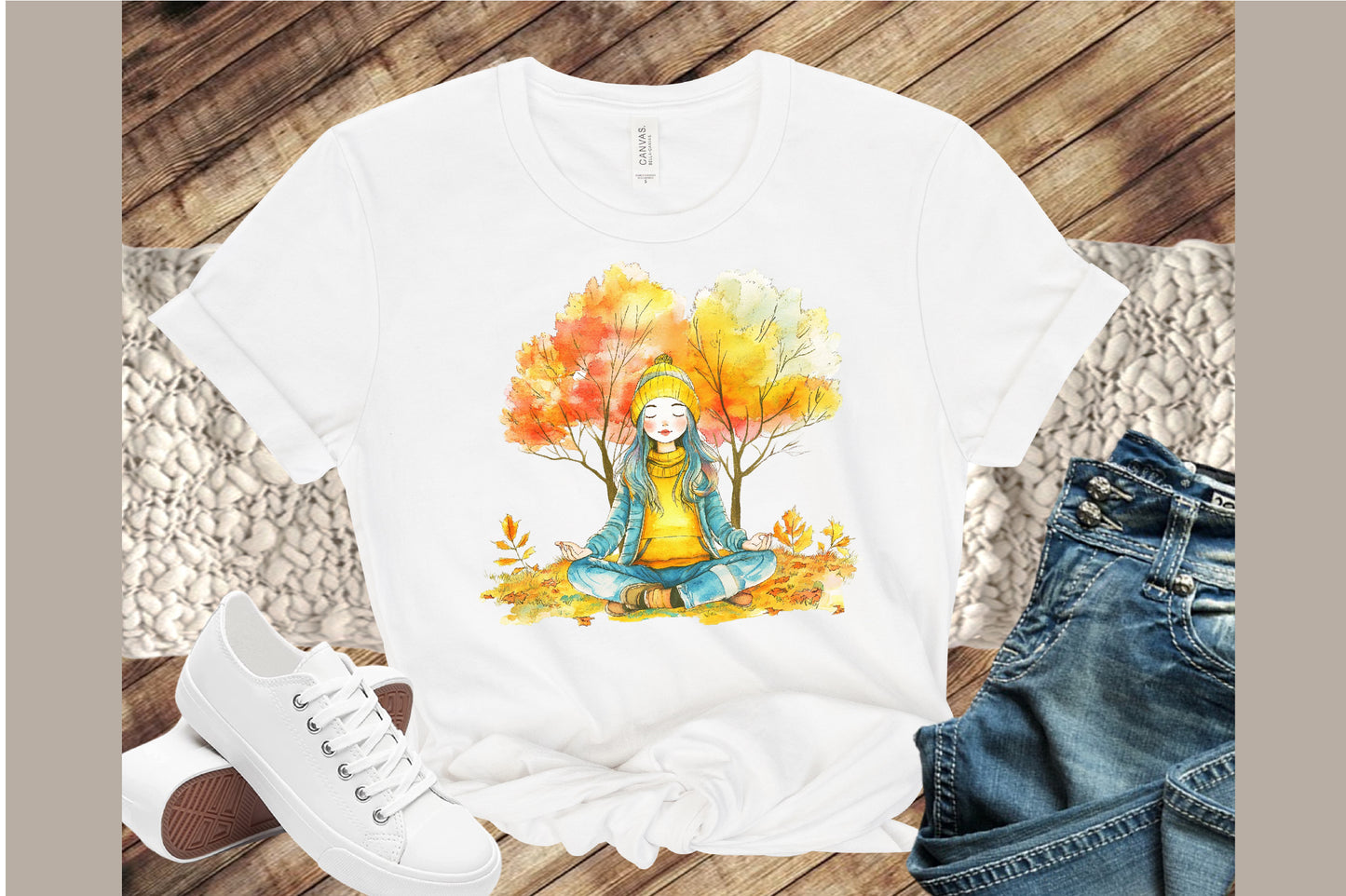 Vintage Fall Hippie Girl PNG Bundle Autumn Boho Clipart