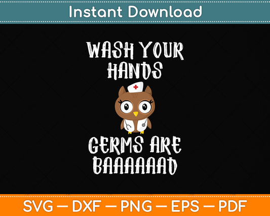 Vintage Funny Germ Design for School or Pediatric Nurses Svg Digital Cutting File