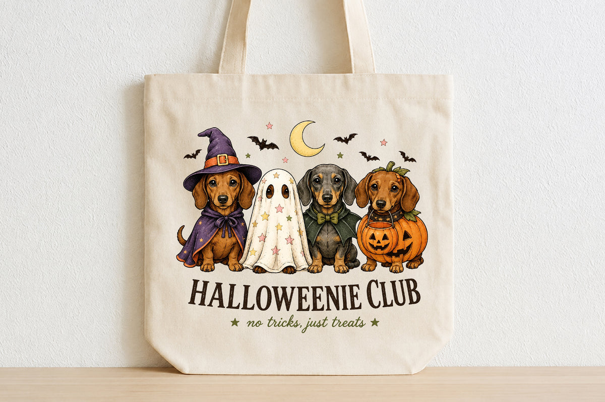 Vintage Halloween Dachshund Dog PNG