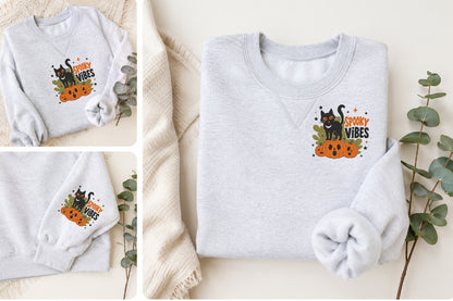 Spooky Cat Pumpkin Embroidery Design