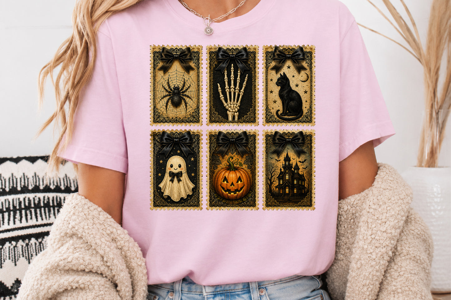 Vintage Halloween Postage Stamp PNG Bundle Sublimation