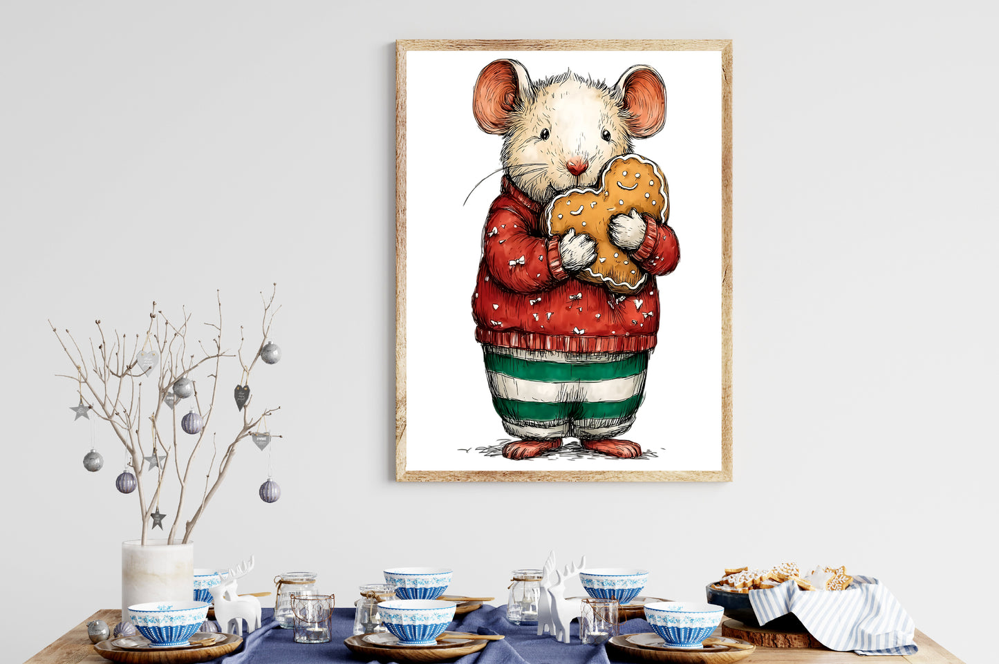 Vintage Hand-Drawn Xmas Animals Clipart