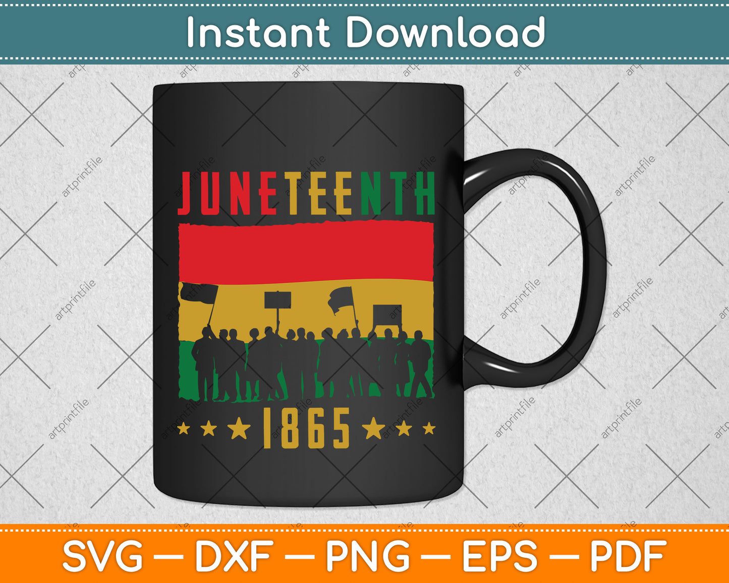 Vintage Juneteenth 1865 African Svg Png Dxf Digital Cutting File