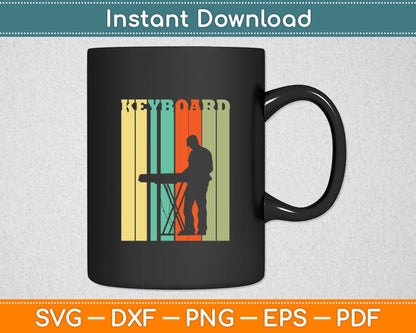 Vintage Keyboard Player Keyboardist Svg Digital Cutting File
