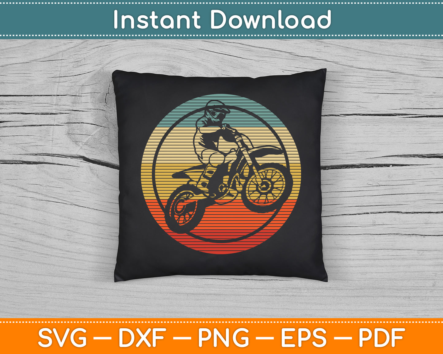 Vintage Motocross Dirt Bike Enduro Biker SVG PNG Digital Cutting File