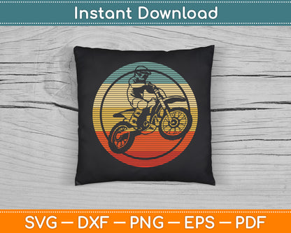 Vintage Motocross Dirt Bike Enduro Biker SVG PNG Digital Cutting File