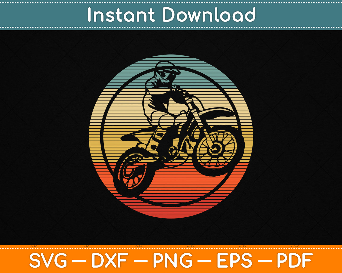 Vintage Motocross Dirt Bike Enduro Biker SVG PNG Digital Cutting File