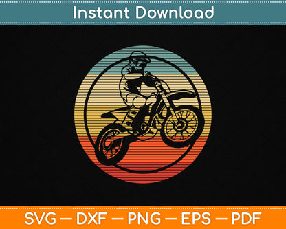 Vintage Motocross Dirt Bike Enduro Biker SVG PNG Digital Cutting File